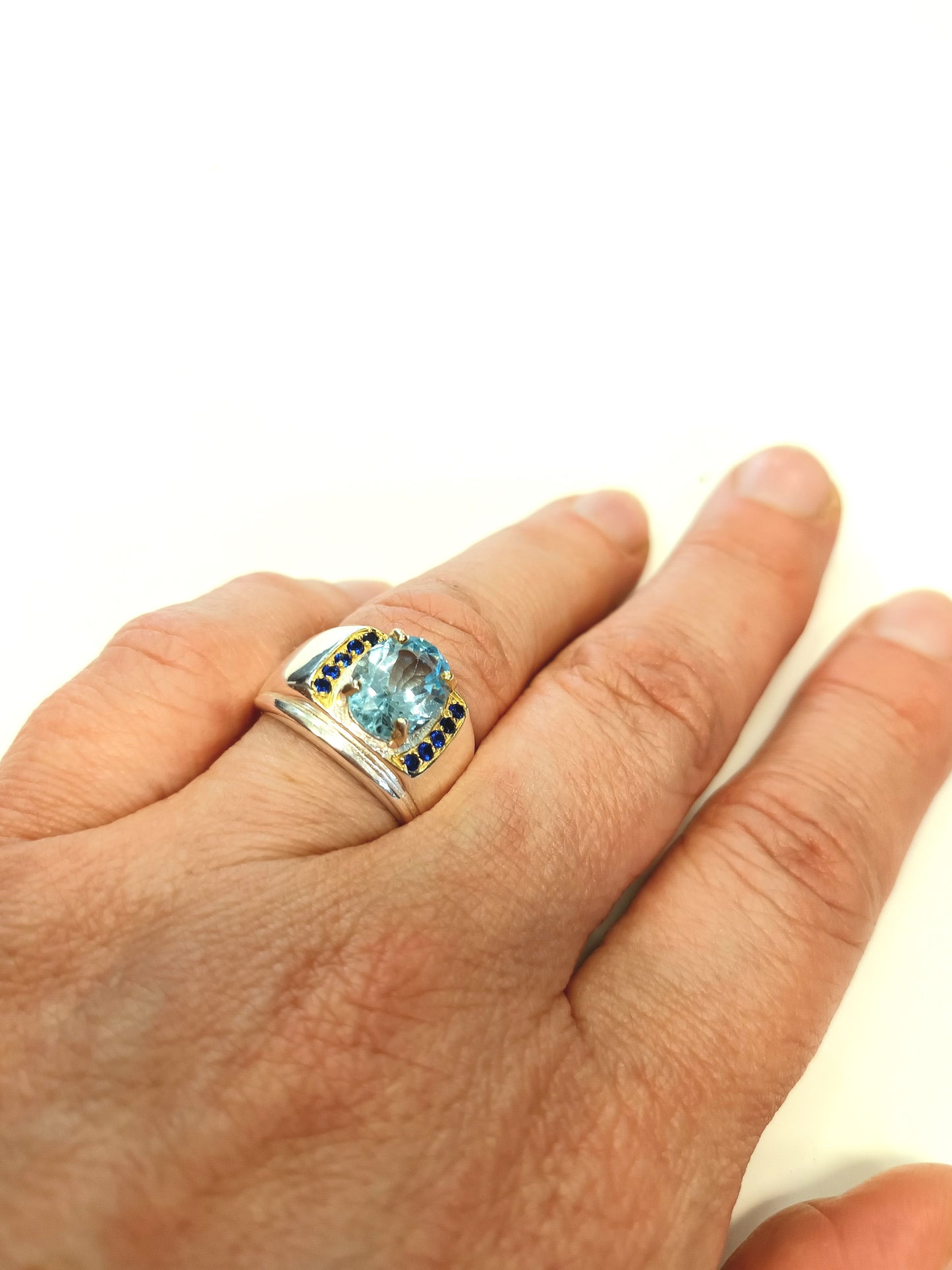 Blue topaz ring