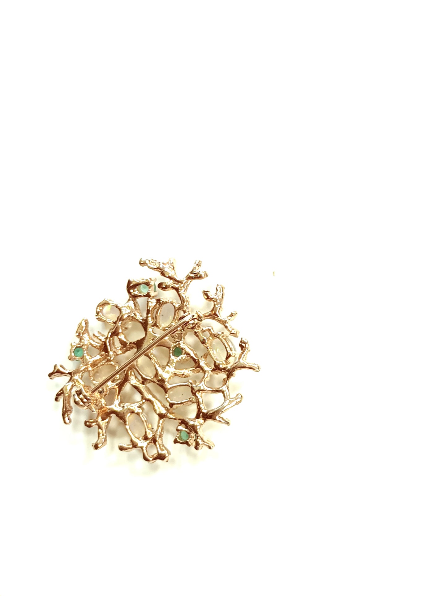 Брошь радужный опал с ониксом